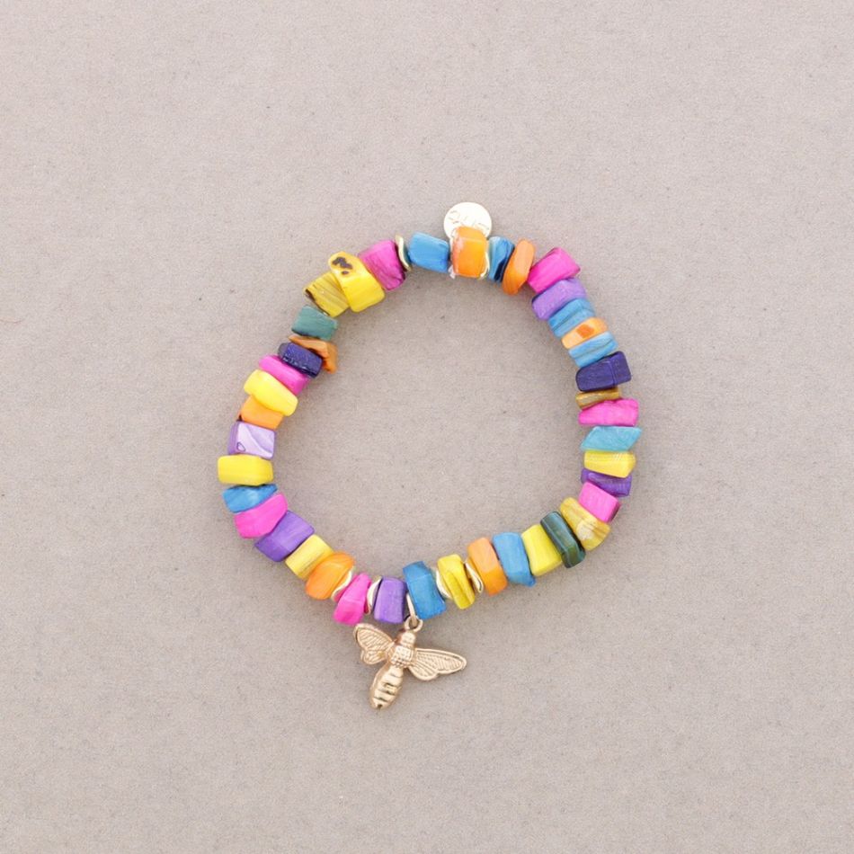 PULSERA CUENTAS NÁCAR ABEJITA