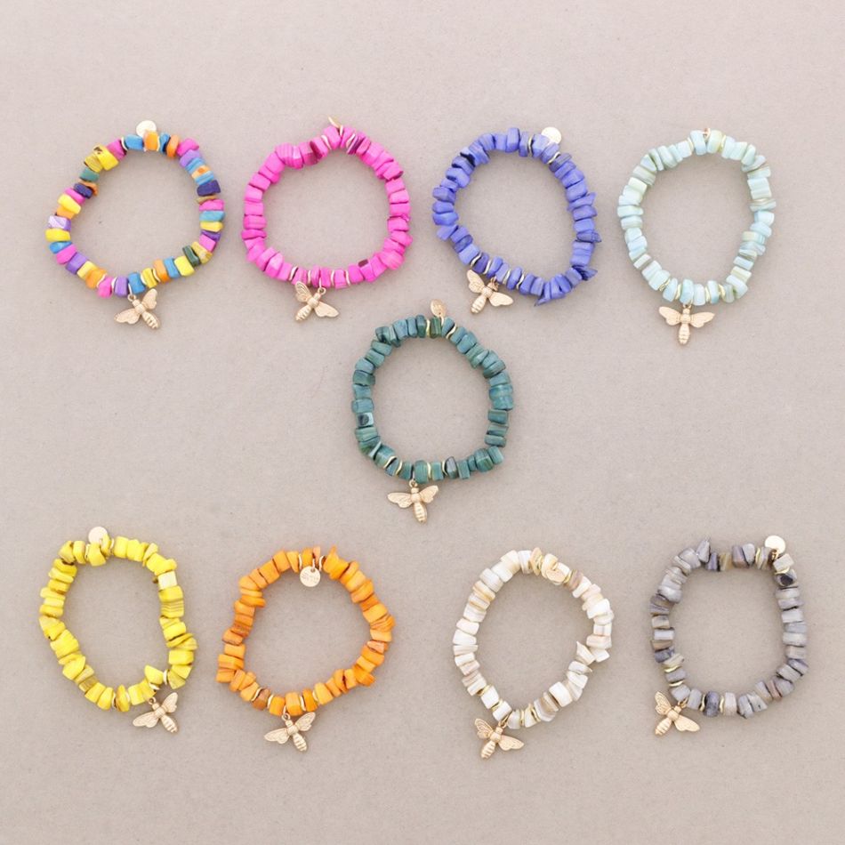 BEE NACRE BEADS BRACELET
