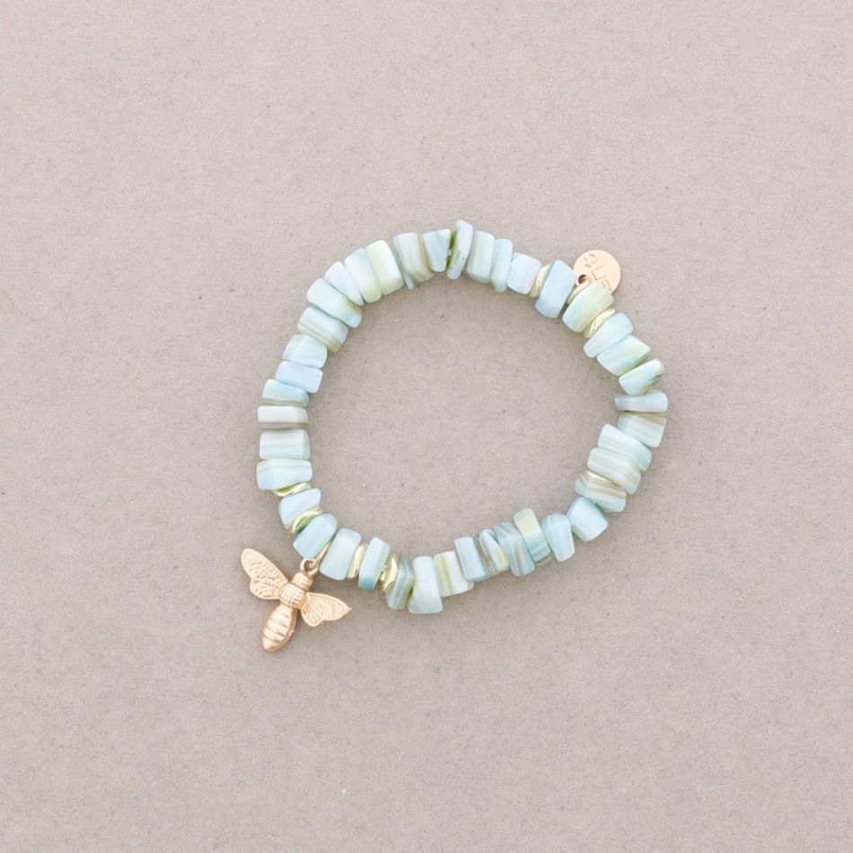 PULSERA CUENTAS NÁCAR ABEJITA