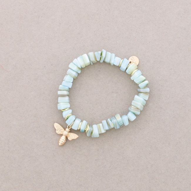 BEE NACRE BEADS BRACELET