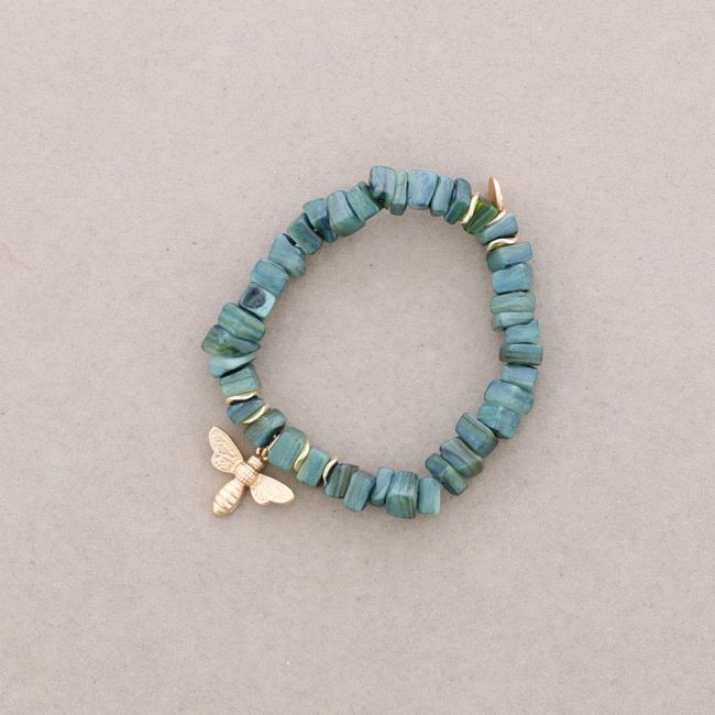 PULSERA CUENTAS NÁCAR ABEJITA