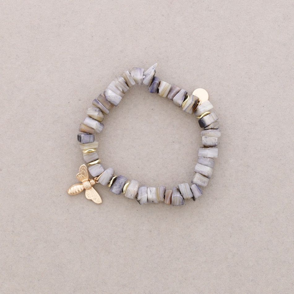 PULSERA CUENTAS NÁCAR ABEJITA