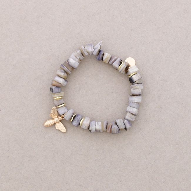 PULSERA CUENTAS NÁCAR ABEJITA