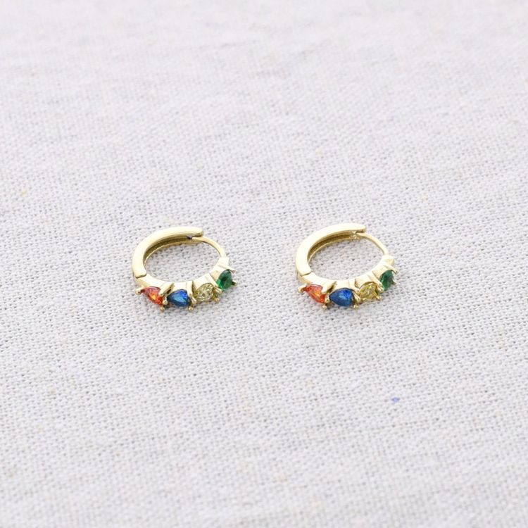 PENDIENTES ACERO ARO CRISTALES