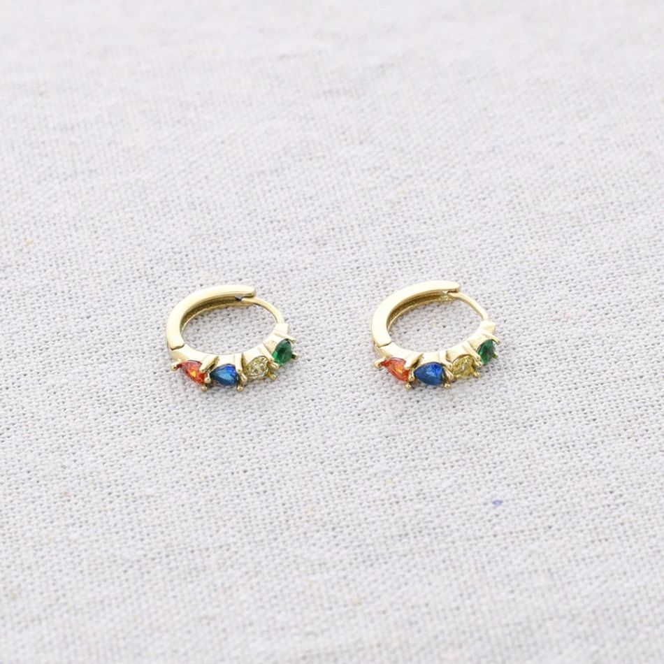 STEEL CRYSTAL HOOP EARRINGS
