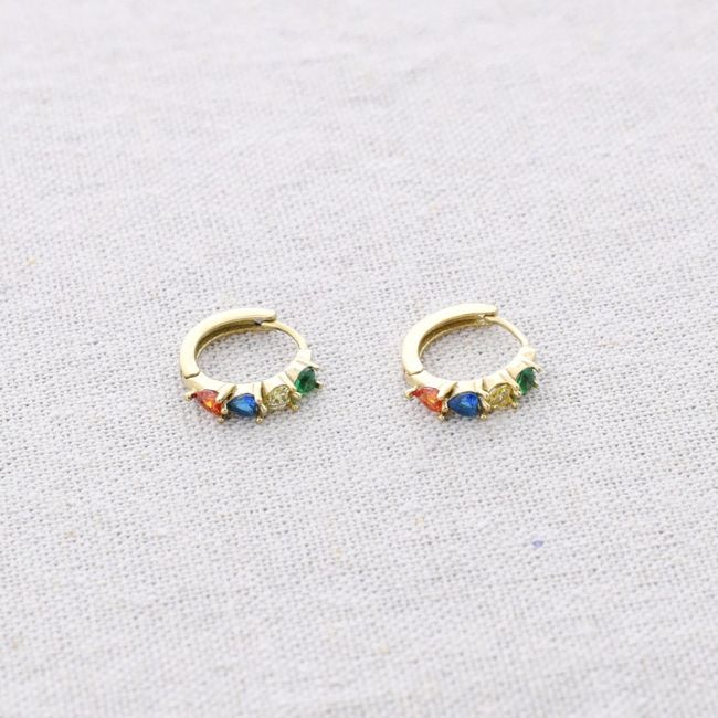 STEEL CRYSTAL HOOP EARRINGS