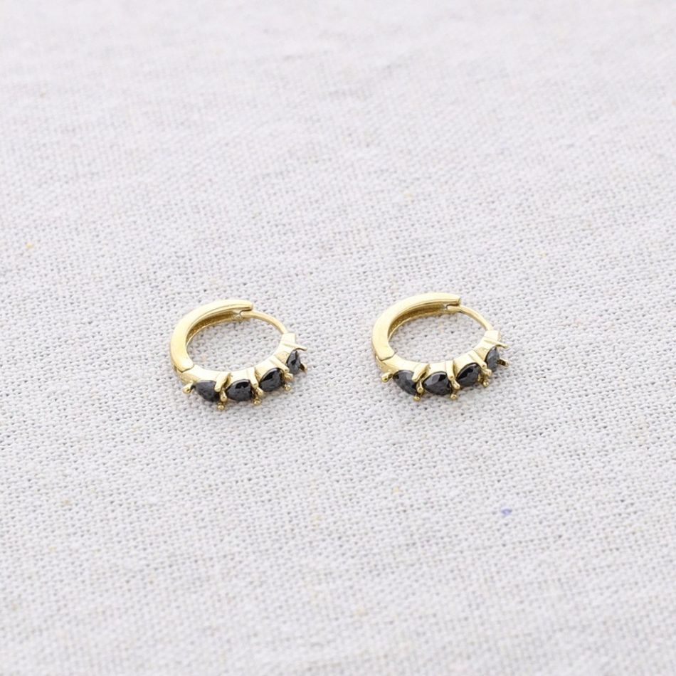 STEEL CRYSTAL HOOP EARRINGS