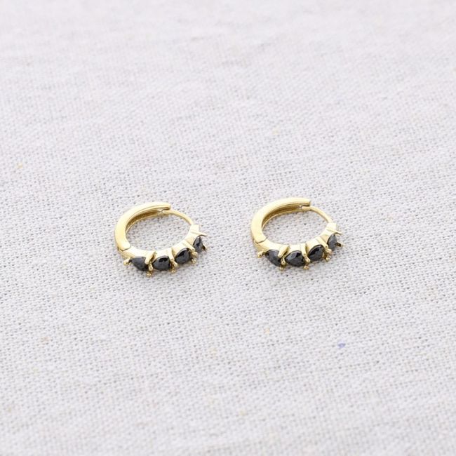 STEEL CRYSTAL HOOP EARRINGS