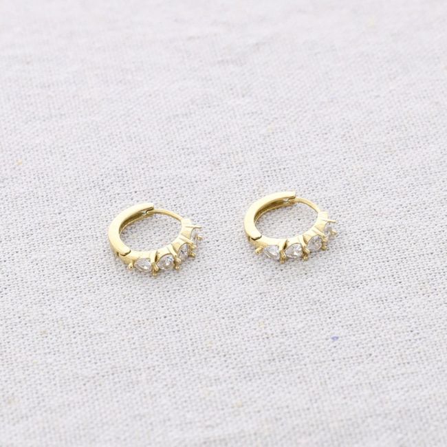 PENDIENTES ACERO ARO CRISTALES