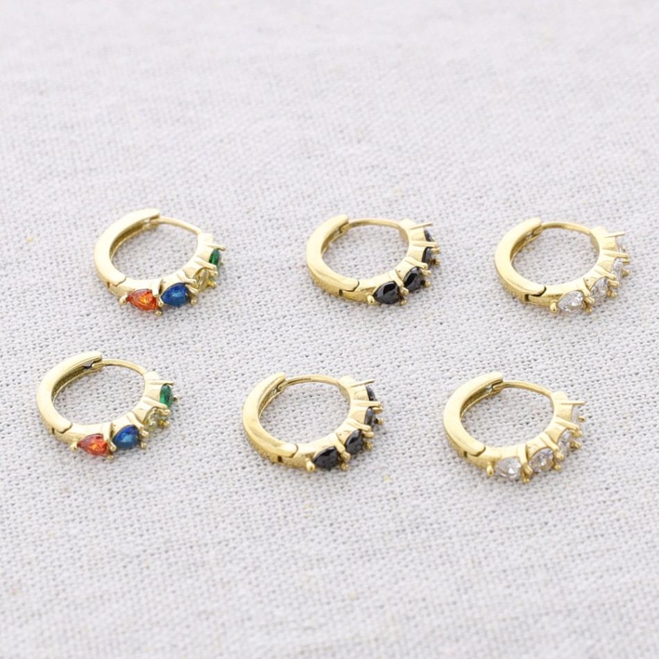 PENDIENTES ACERO ARO CRISTALES
