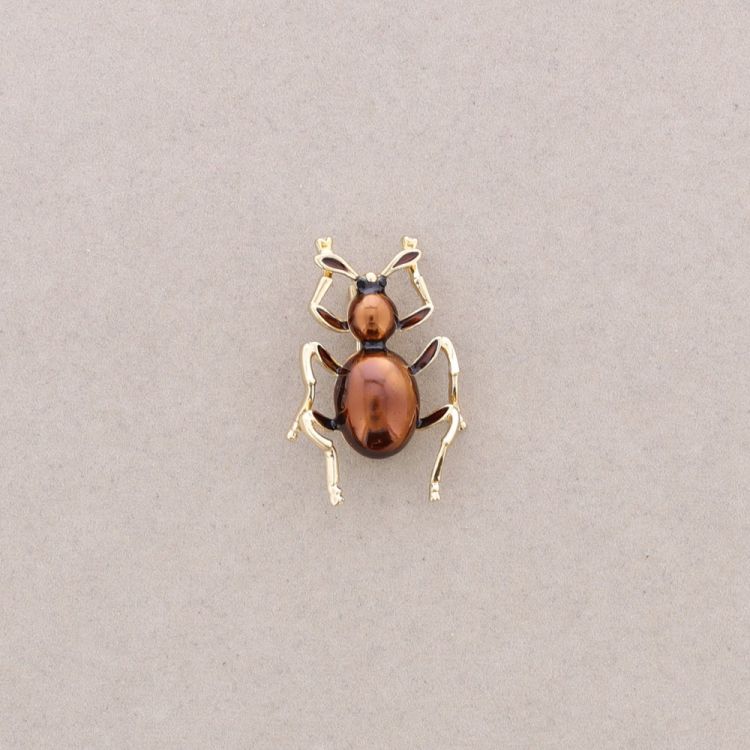 METAL ENAMEL INSECT BROOCH