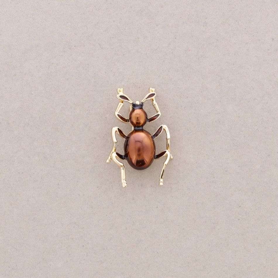 METAL ENAMEL INSECT BROOCH
