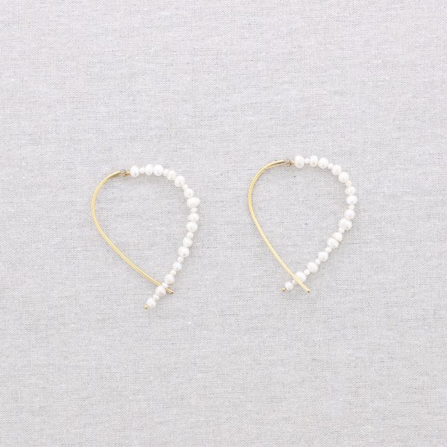 PENDIENTES ACERO CORAZÓN PERLAS CULTIVADAS