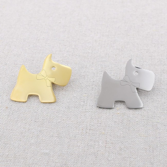 STEEL PUPPY BROOCH