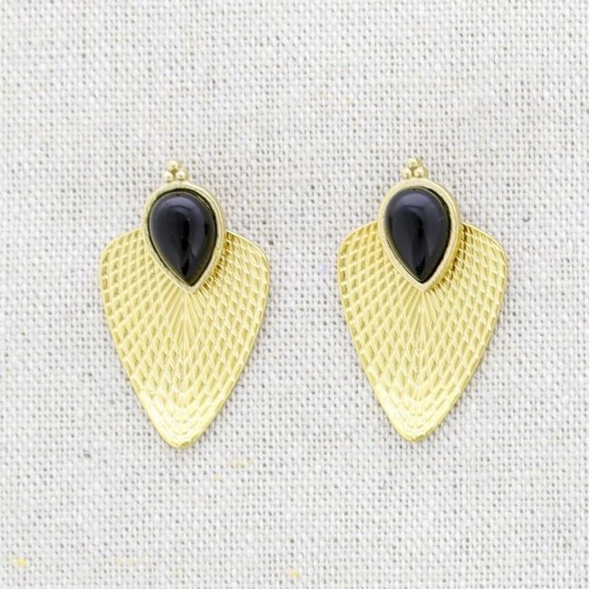 STEEL HOOP MEDAL EARRINGS