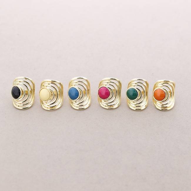 ANILLO BAÑO DORADO METAL RESINA