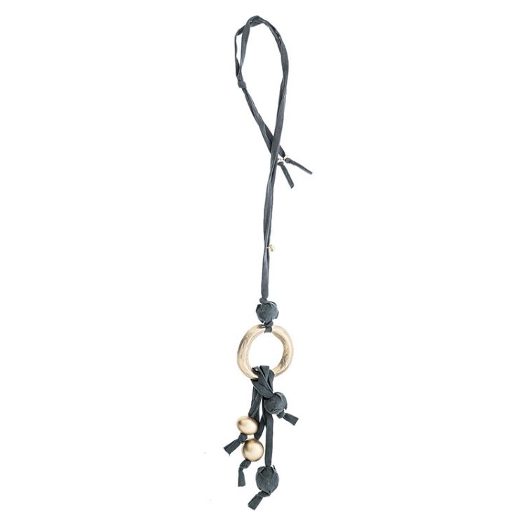 COLLAR LARGO TUBO LAZO COLGANTE FLECO BOLAS 2
