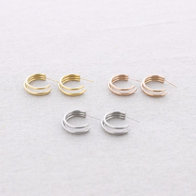 PENDIENTES ACERO ARO TRIPLE 2