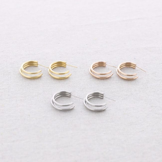 PENDIENTES ACERO ARO TRIPLE
