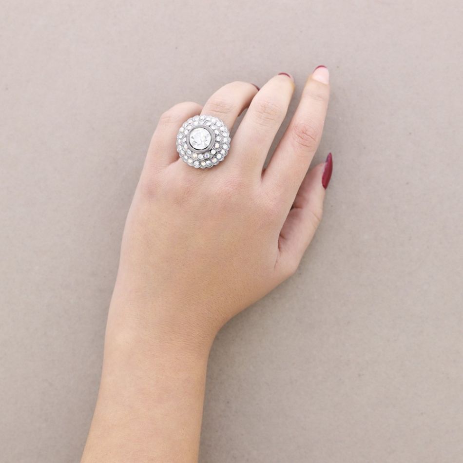 ANILLO METAL CRISTALES