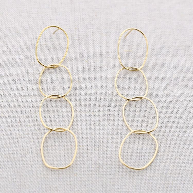 PENDIENTES ACERO CUATRO ANILLAS