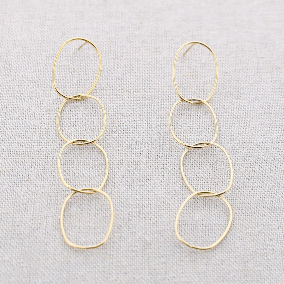 PENDIENTES ACERO CUATRO ANILLAS