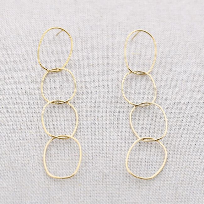 STEEL EARRINGS FOUR RINGS