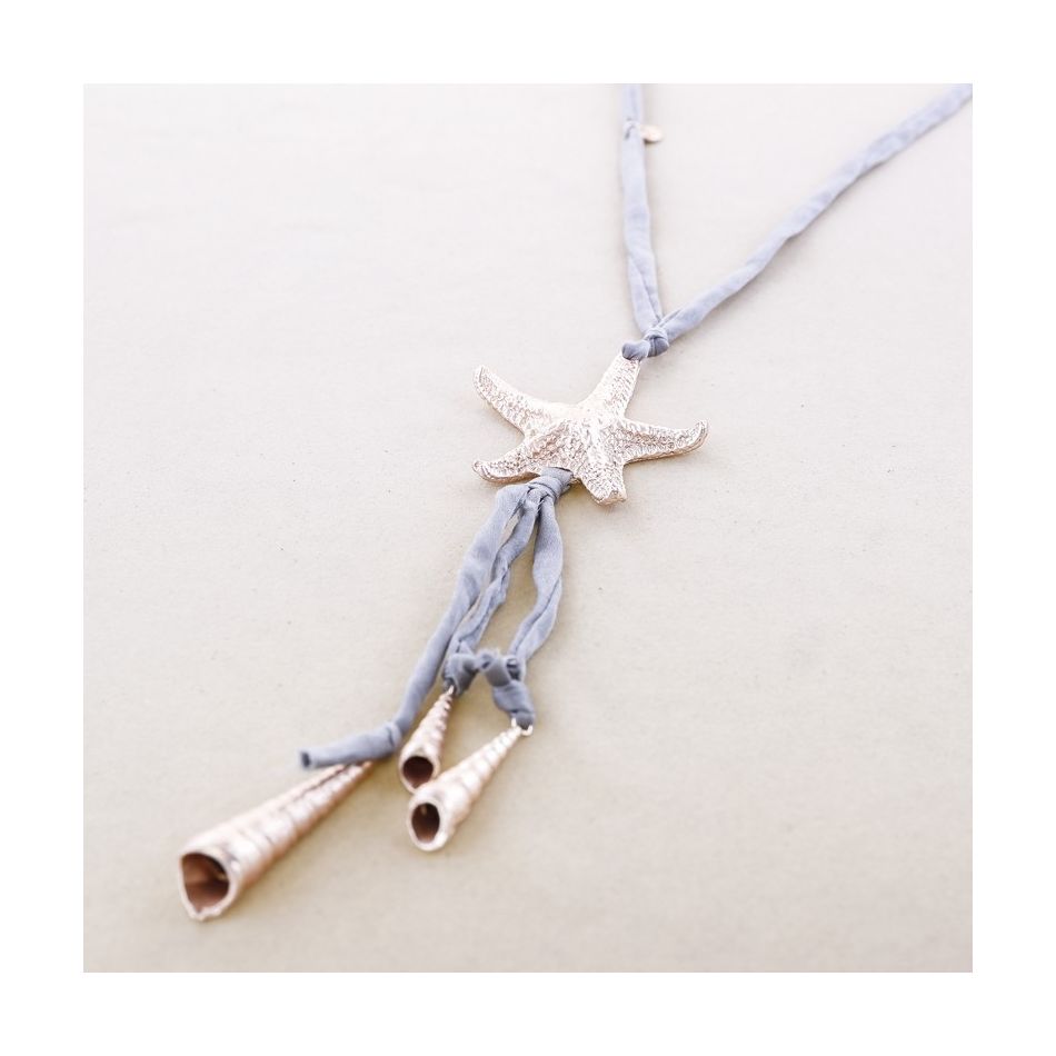 LONG PENDANT NECKLACE MARINE MOTIFS