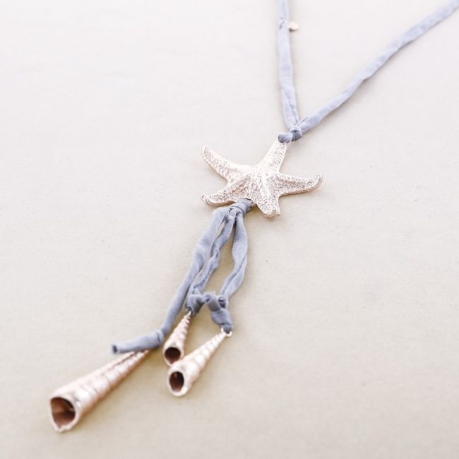 LONG PENDANT NECKLACE MARINE MOTIFS
