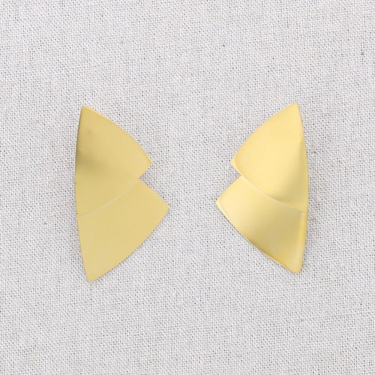 PENDIENTES ACERO DOBLE TRIÁNGULO