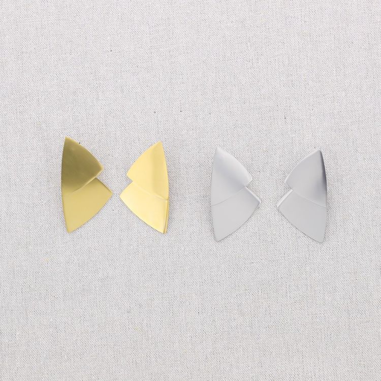 PENDIENTES ACERO DOBLE TRIÁNGULO 2