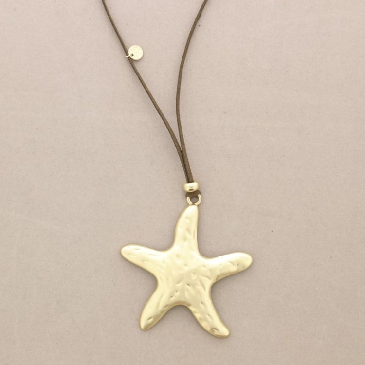 LONG METAL STARFISH PENDANT NECKLACE