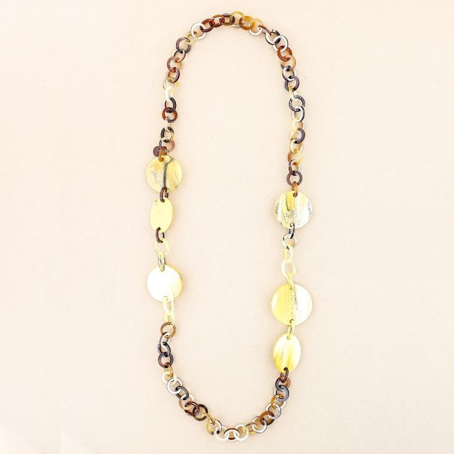 COLLAR LARGO ESLABONES CUENTAS RESINA