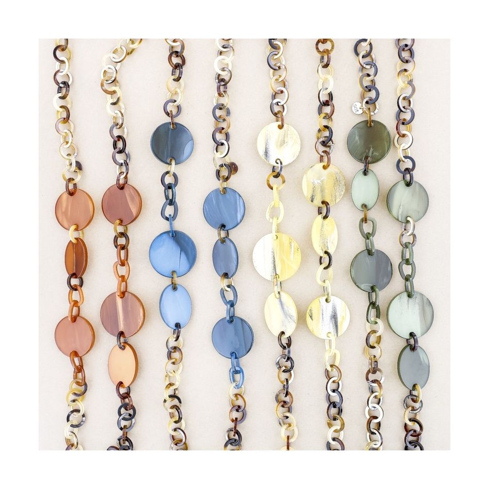 COLLAR LARGO ESLABONES CUENTAS RESINA