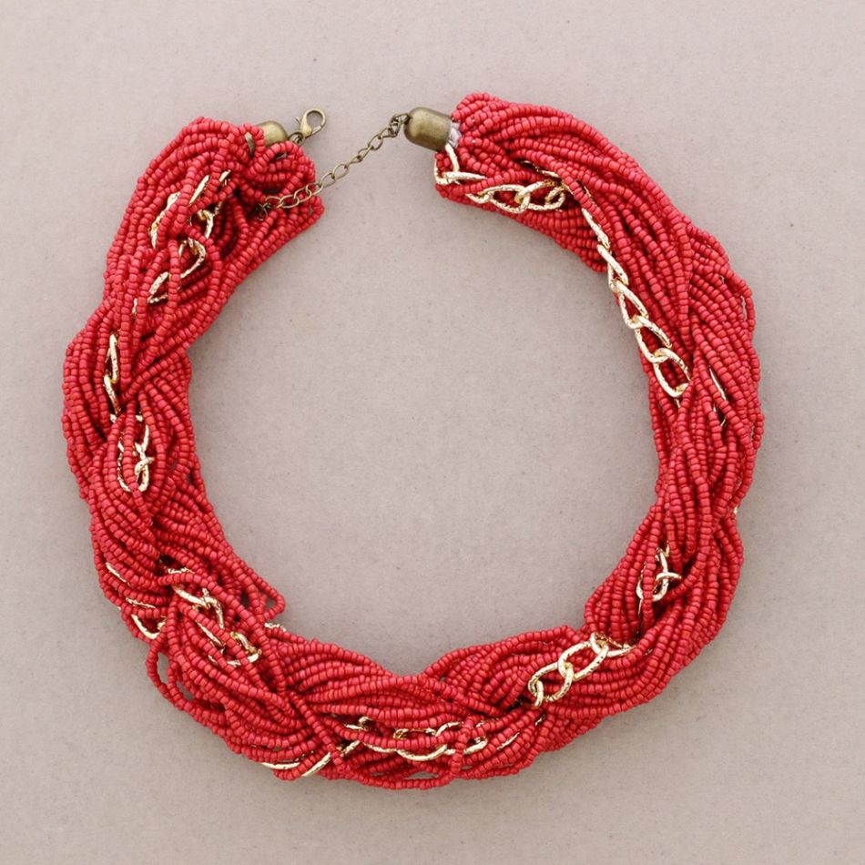 BEADS KNOT SHORT NECKLACE