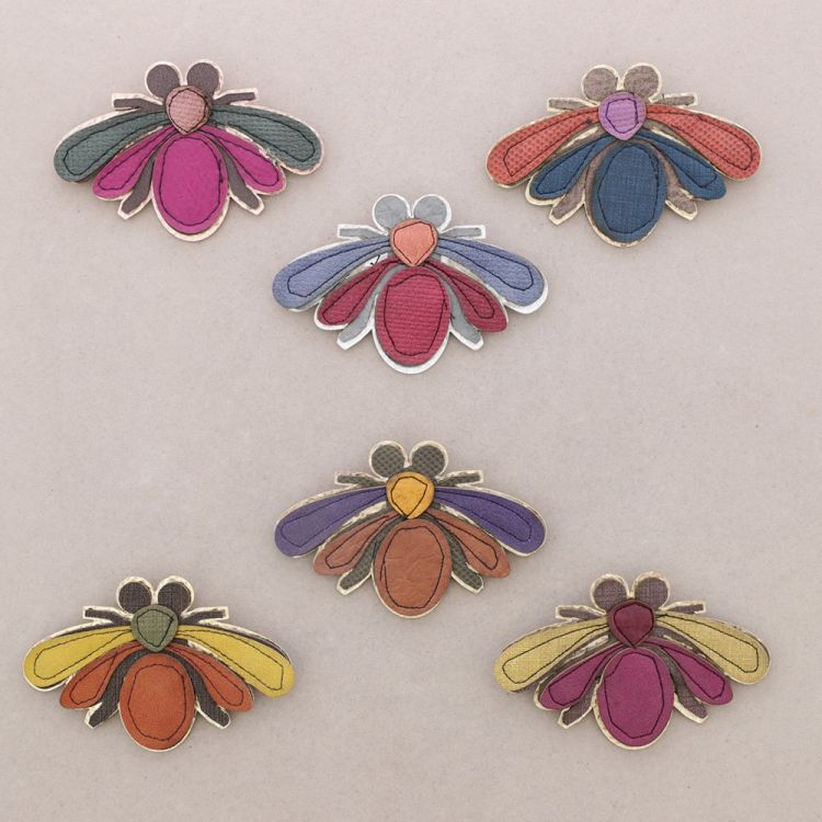 IMITATION LEATHER METAL INSECT BROOCH 2