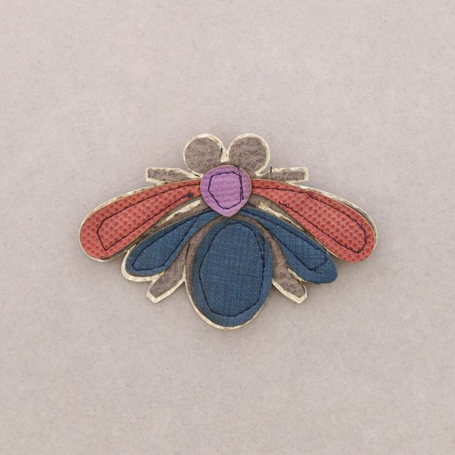 BROCHE INSECTO METAL IMITACIÓN CUERO