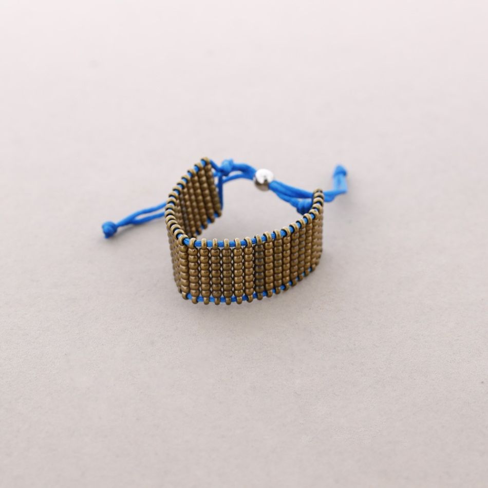 PULSERA MULTIFILAS CUENTAS METAL