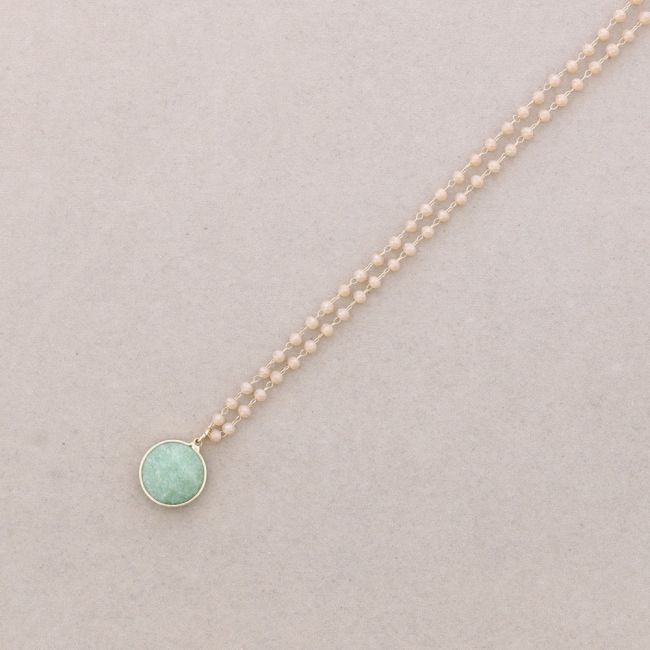 FACETED CRYSTALS CHOKER WITH STONE DROP PENDANT