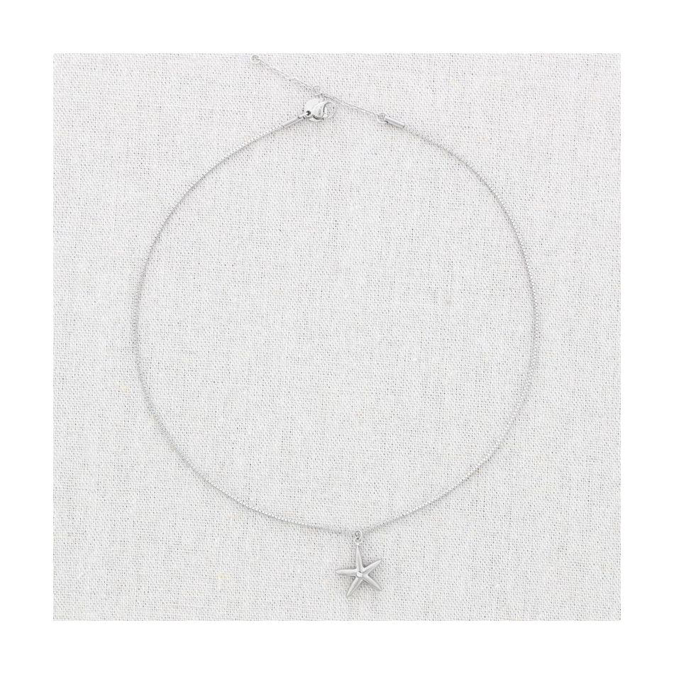 GARGANTILLA ACERO COLGANTE ESTRELLA DE MAR CRISTAL