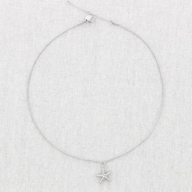GARGANTILLA ACERO COLGANTE ESTRELLA DE MAR CRISTAL