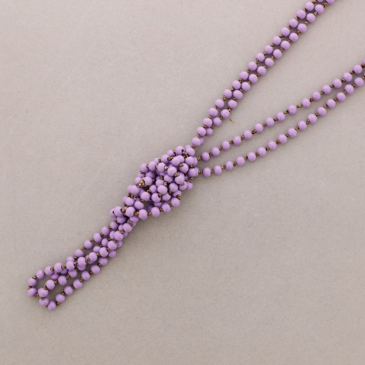 LONG DOUBLE KNOT WOODEN NECKLACE