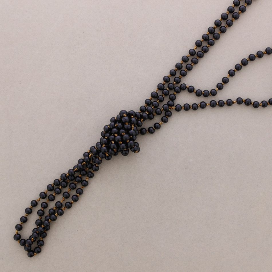 COLLAR LARGO DOBLE NUDO MADERA