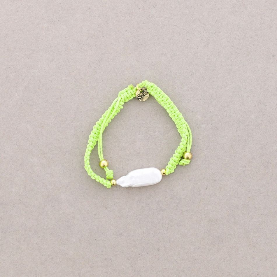 CULTURED PEARL MACRAME BRACELET
