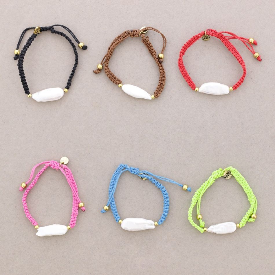 CULTURED PEARL MACRAME BRACELET