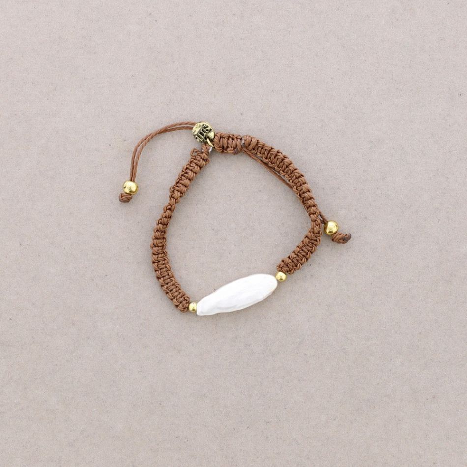CULTURED PEARL MACRAME BRACELET