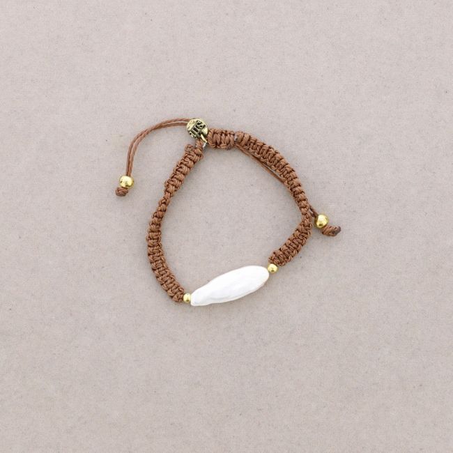 CULTURED PEARL MACRAME BRACELET