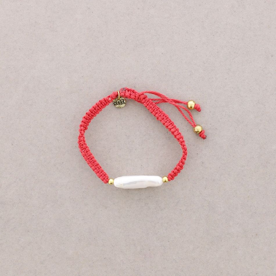 CULTURED PEARL MACRAME BRACELET