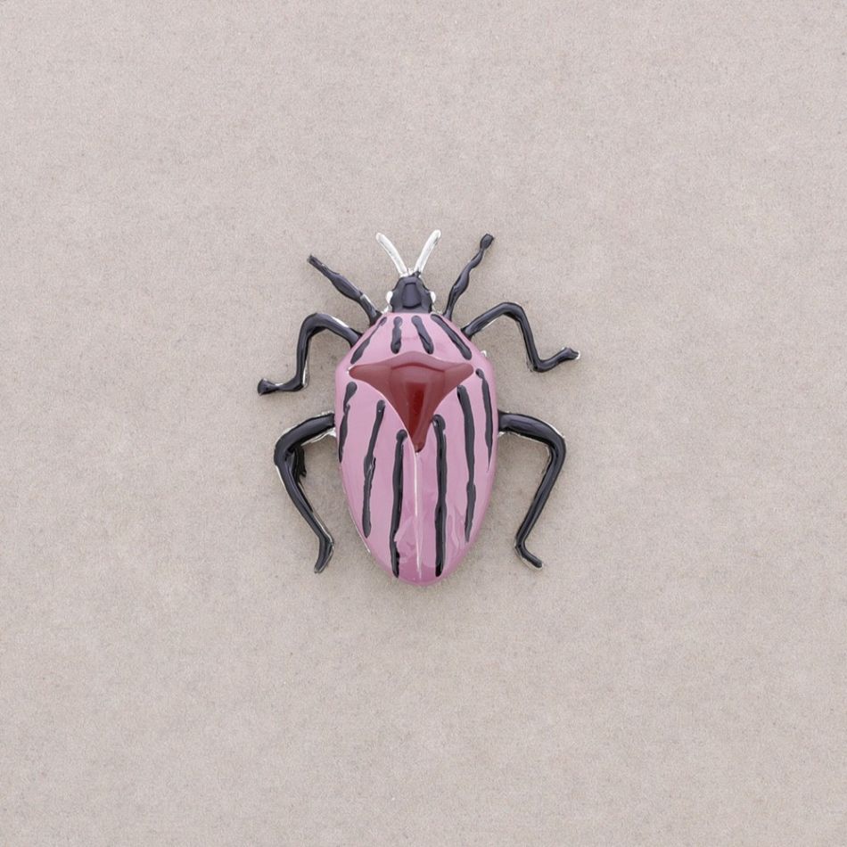 METAL ENAMEL BROOCH