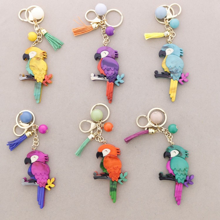RESIN BIRD BAG CHARM KEYCHAIN 2